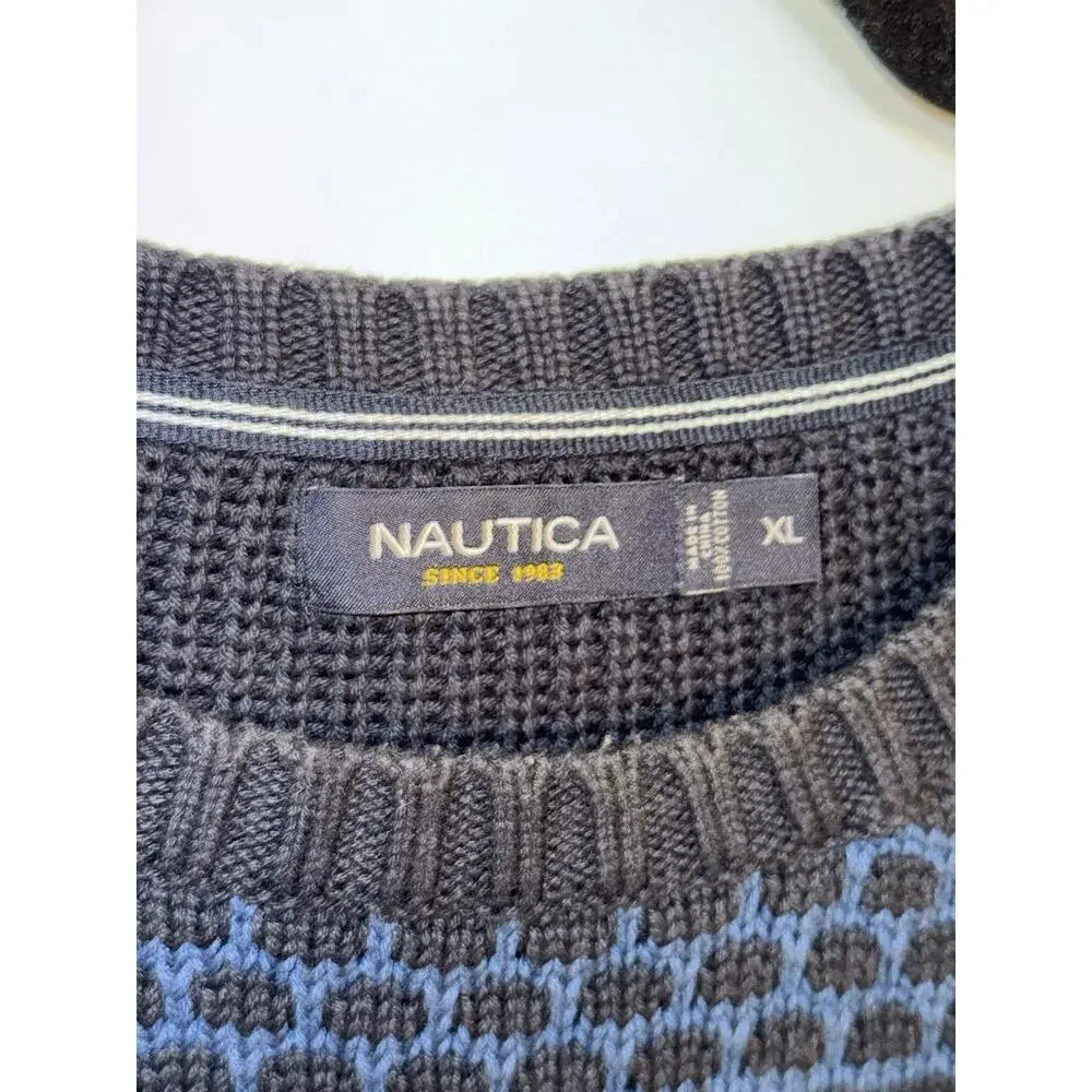 Nautica Men’s Heavy Crewneck Pullover Long Sleeve Sweater 100%‎ Cotton Size XL